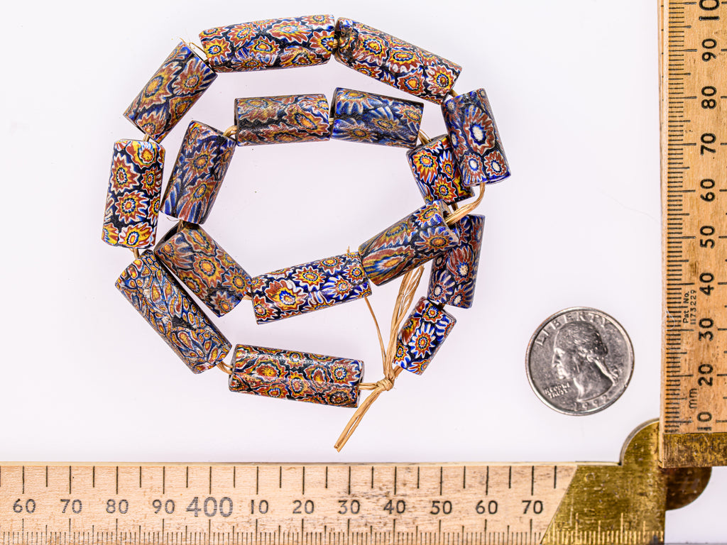 VAM500,African trade millefiori, African Trade Venetian, Antic Millefiori Bead, Antique Trade Beads, Collectible Bead, Collectible Beads, Elbow Bead, Elbow Venetian, venetian millefiori, venetian millefiori beads