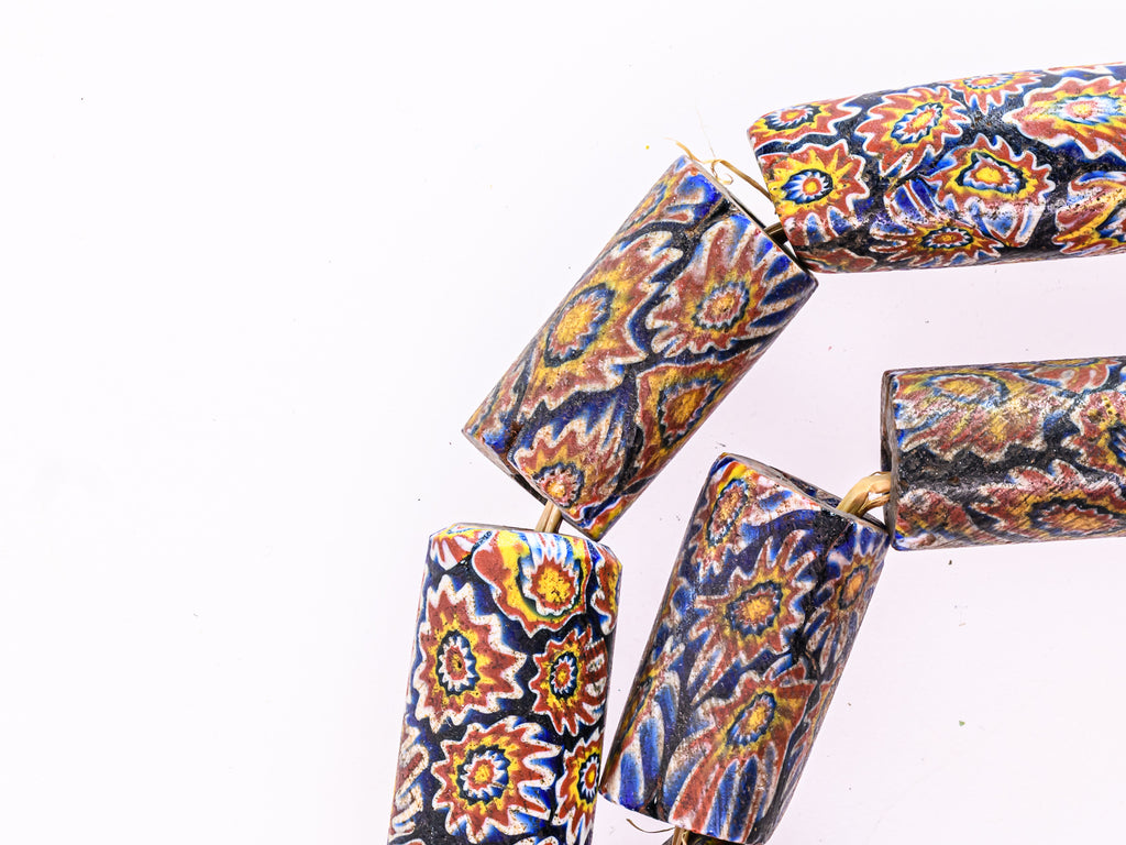 VAM500,African trade millefiori, African Trade Venetian, Antic Millefiori Bead, Antique Trade Beads, Collectible Bead, Collectible Beads, Elbow Bead, Elbow Venetian, venetian millefiori, venetian millefiori beads