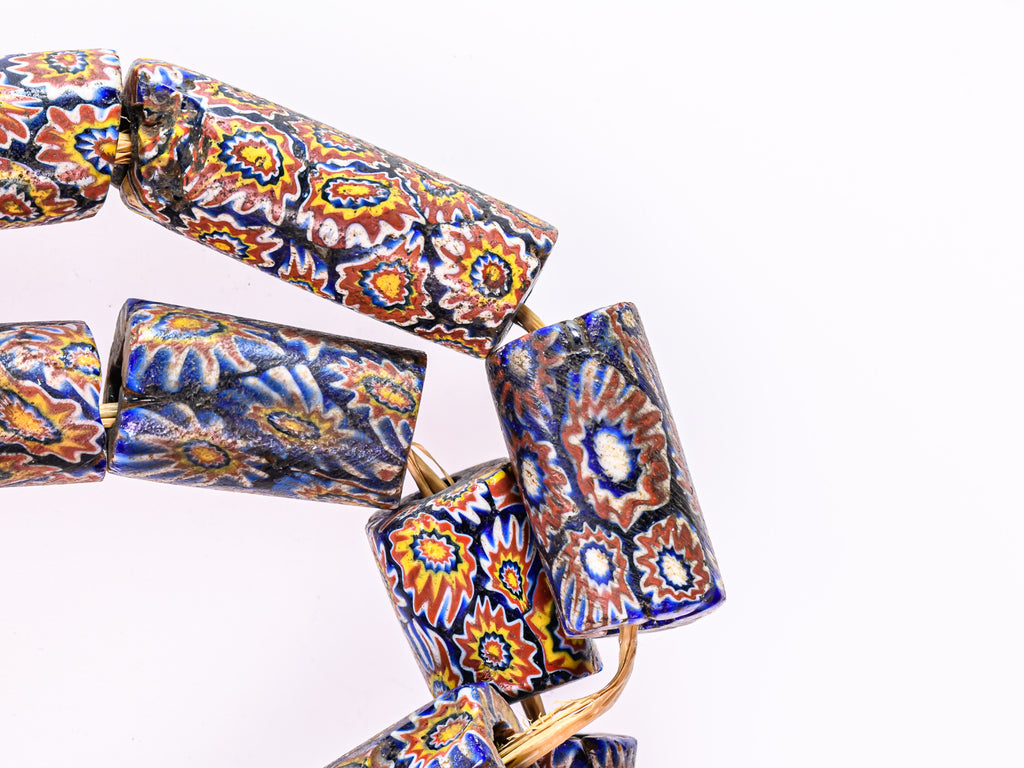 VAM500,African trade millefiori, African Trade Venetian, Antic Millefiori Bead, Antique Trade Beads, Collectible Bead, Collectible Beads, Elbow Bead, Elbow Venetian, venetian millefiori, venetian millefiori beads