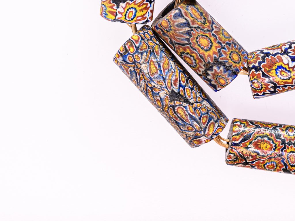 VAM500,African trade millefiori, African Trade Venetian, Antic Millefiori Bead, Antique Trade Beads, Collectible Bead, Collectible Beads, Elbow Bead, Elbow Venetian, venetian millefiori, venetian millefiori beads