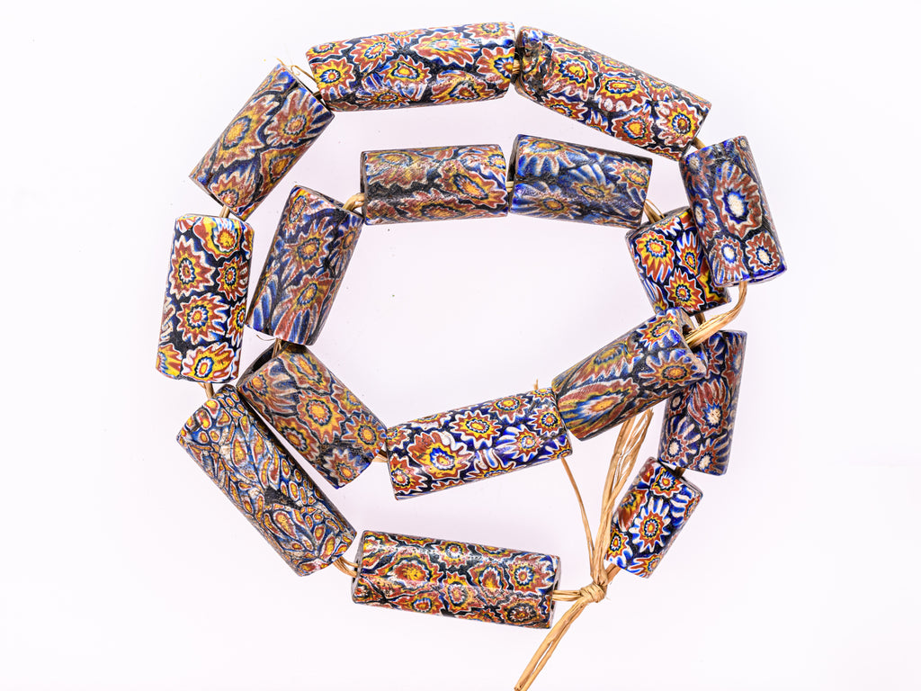 VAM500,African trade millefiori, African Trade Venetian, Antic Millefiori Bead, Antique Trade Beads, Collectible Bead, Collectible Beads, Elbow Bead, Elbow Venetian, venetian millefiori, venetian millefiori beads