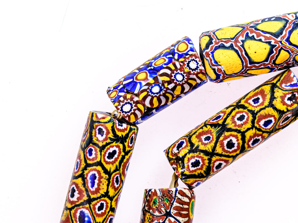 VAM500,African trade millefiori, African Trade Venetian, Antic Millefiori Bead, Antique Trade Beads, Collectible Bead, Collectible Beads, Elbow Bead, Elbow Venetian, venetian millefiori, venetian millefiori beads