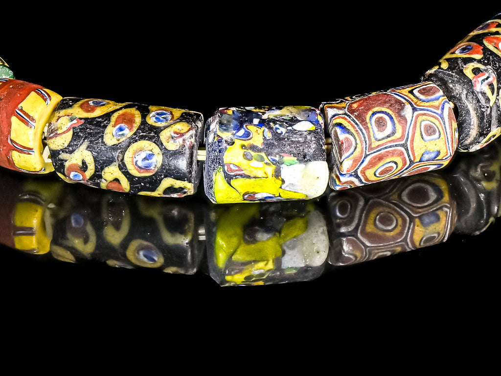 VAM500,African trade millefiori, African Trade Venetian, Antic Millefiori Bead, Antique Trade Beads, Collectible Bead, Collectible Beads, Elbow Bead, Elbow Venetian, venetian millefiori, venetian millefiori beads