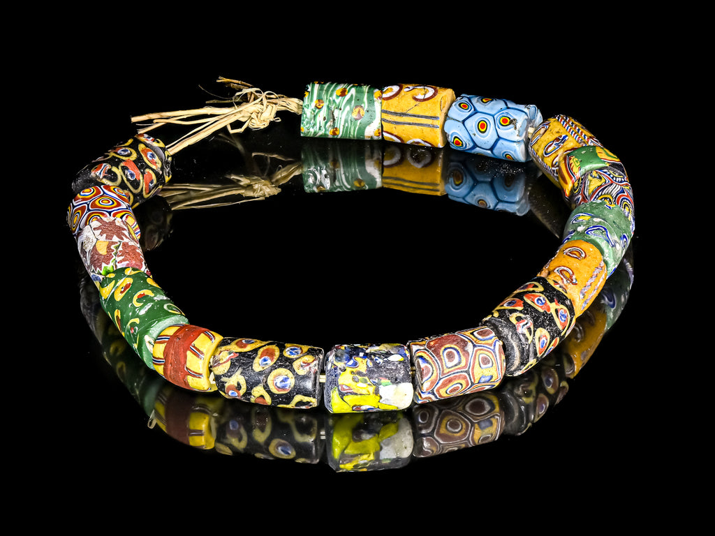 VAM500,African trade millefiori, African Trade Venetian, Antic Millefiori Bead, Antique Trade Beads, Collectible Bead, Collectible Beads, Elbow Bead, Elbow Venetian, venetian millefiori, venetian millefiori beads