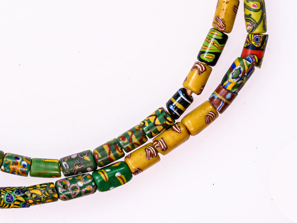 VAM500,African trade millefiori, African Trade Venetian, Antic Millefiori Bead, Antique Trade Beads, Collectible Bead, Collectible Beads, Elbow Bead, Elbow Venetian, venetian millefiori, venetian millefiori beads