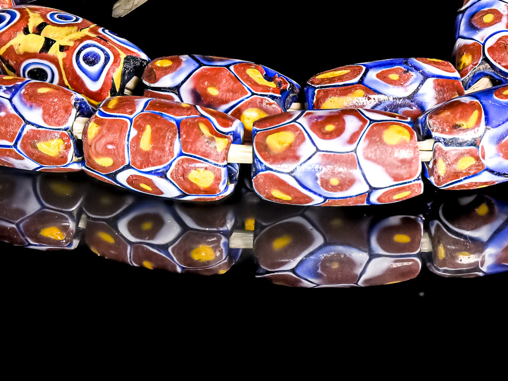 VAM500,African trade millefiori, African Trade Venetian, Antic Millefiori Bead, Antique Trade Beads, Collectible Bead, Collectible Beads, Elbow Bead, Elbow Venetian, venetian millefiori, venetian millefiori beads