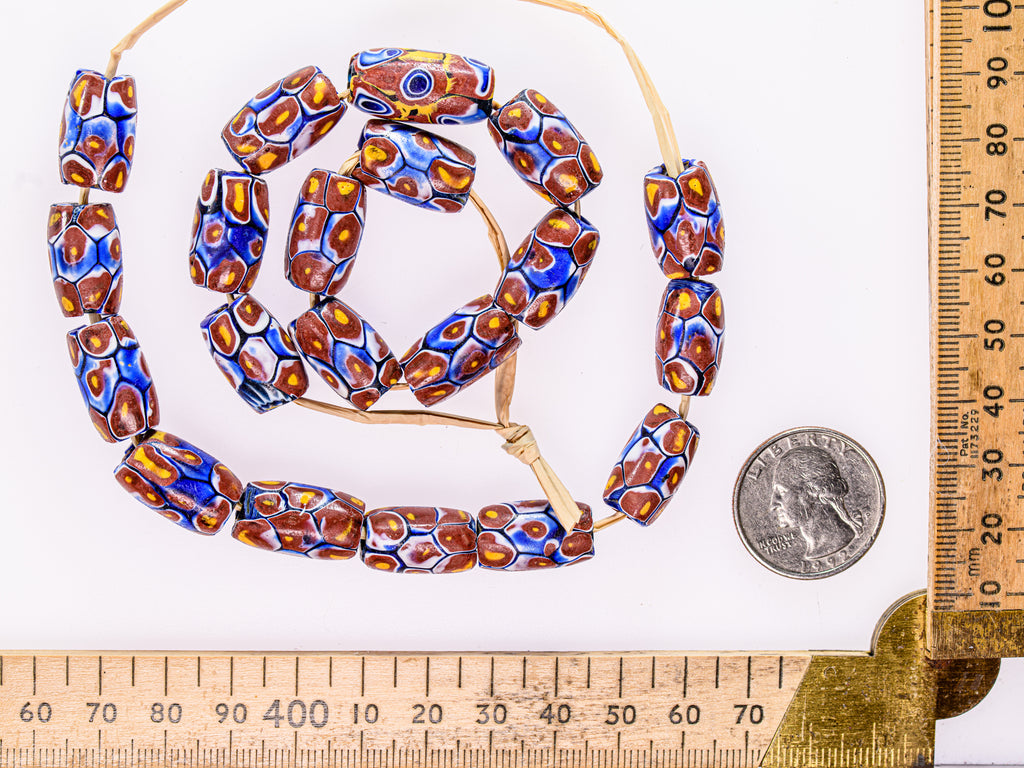 VAM500,African trade millefiori, African Trade Venetian, Antic Millefiori Bead, Antique Trade Beads, Collectible Bead, Collectible Beads, Elbow Bead, Elbow Venetian, venetian millefiori, venetian millefiori beads