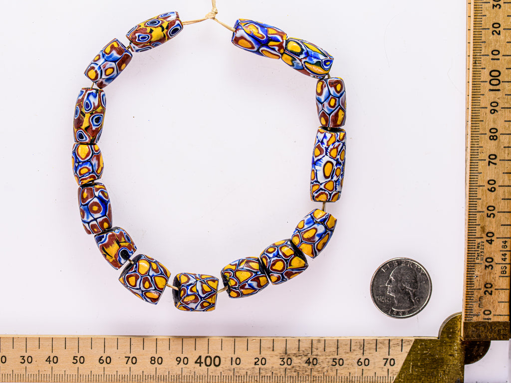 VAM500,African trade millefiori, African Trade Venetian, Antic Millefiori Bead, Antique Trade Beads, Collectible Bead, Collectible Beads, Elbow Bead, Elbow Venetian, venetian millefiori, venetian millefiori beads