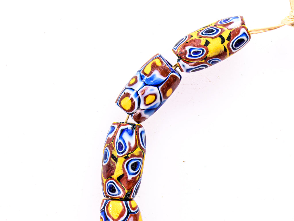 VAM500,African trade millefiori, African Trade Venetian, Antic Millefiori Bead, Antique Trade Beads, Collectible Bead, Collectible Beads, Elbow Bead, Elbow Venetian, venetian millefiori, venetian millefiori beads