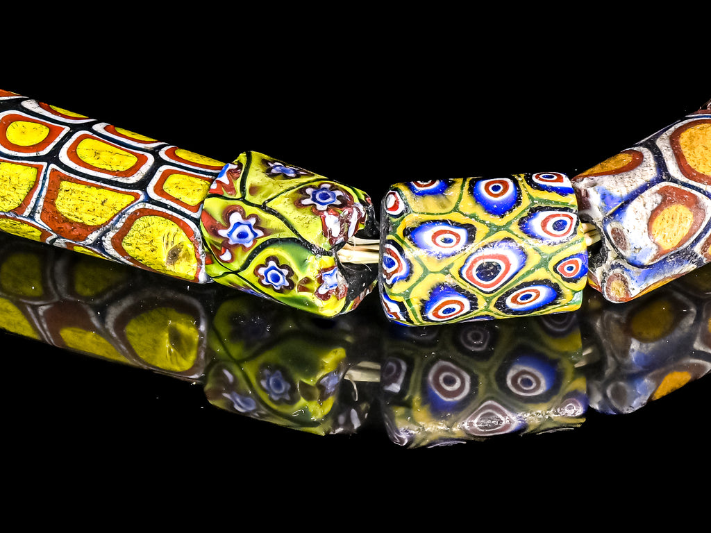 VAM500,African trade millefiori, African Trade Venetian, Antic Millefiori Bead, Antique Trade Beads, Collectible Bead, Collectible Beads, Elbow Bead, Elbow Venetian, venetian millefiori, venetian millefiori beads