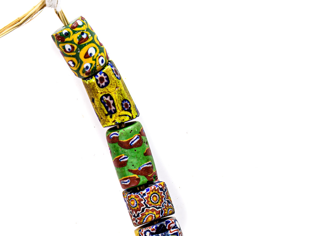 VAM500,African trade millefiori, African Trade Venetian, Antic Millefiori Bead, Antique Trade Beads, Collectible Bead, Collectible Beads, Elbow Bead, Elbow Venetian, venetian millefiori, venetian millefiori beads