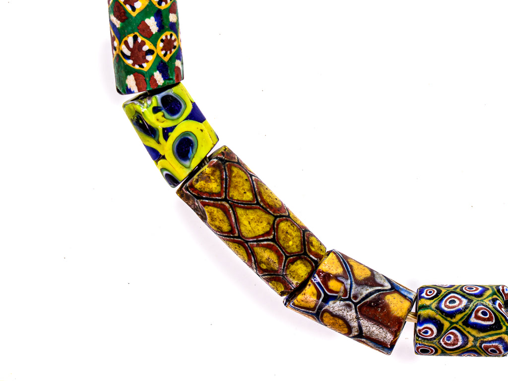 VAM500,African trade millefiori, African Trade Venetian, Antic Millefiori Bead, Antique Trade Beads, Collectible Bead, Collectible Beads, Elbow Bead, Elbow Venetian, venetian millefiori, venetian millefiori beads