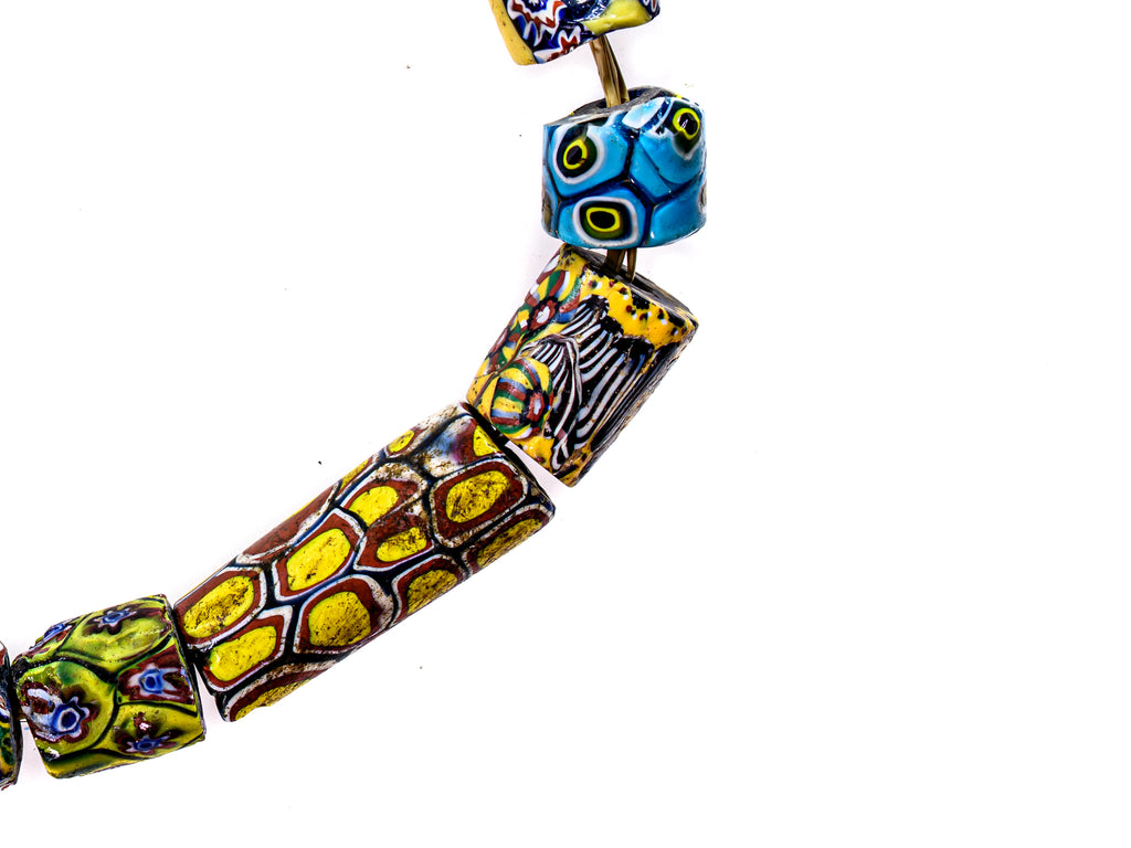 VAM500,African trade millefiori, African Trade Venetian, Antic Millefiori Bead, Antique Trade Beads, Collectible Bead, Collectible Beads, Elbow Bead, Elbow Venetian, venetian millefiori, venetian millefiori beads