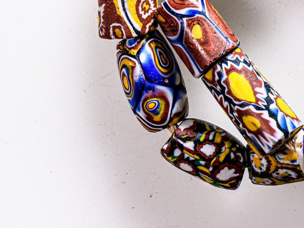 VAM500,African trade millefiori, African Trade Venetian, Antic Millefiori Bead, Antique Trade Beads, Collectible Bead, Collectible Beads, Elbow Bead, Elbow Venetian, venetian millefiori, venetian millefiori beads
