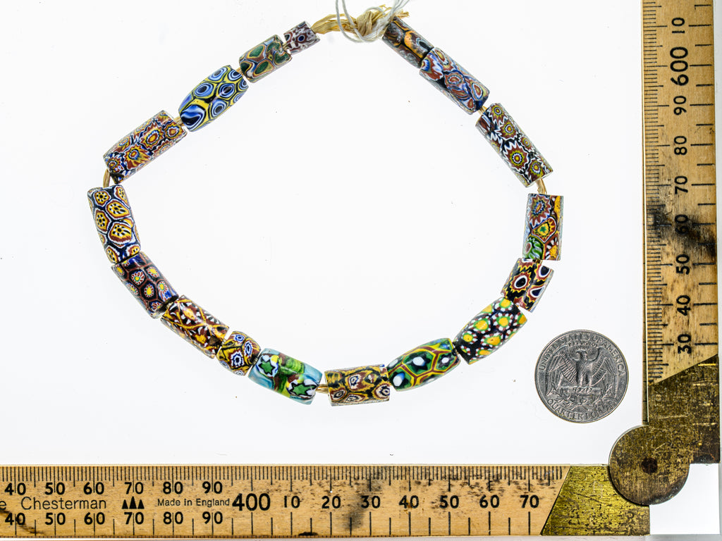 VAM500,African trade millefiori, African Trade Venetian, Antic Millefiori Bead, Antique Trade Beads, Collectible Bead, Collectible Beads, Elbow Bead, Elbow Venetian, venetian millefiori, venetian millefiori beads