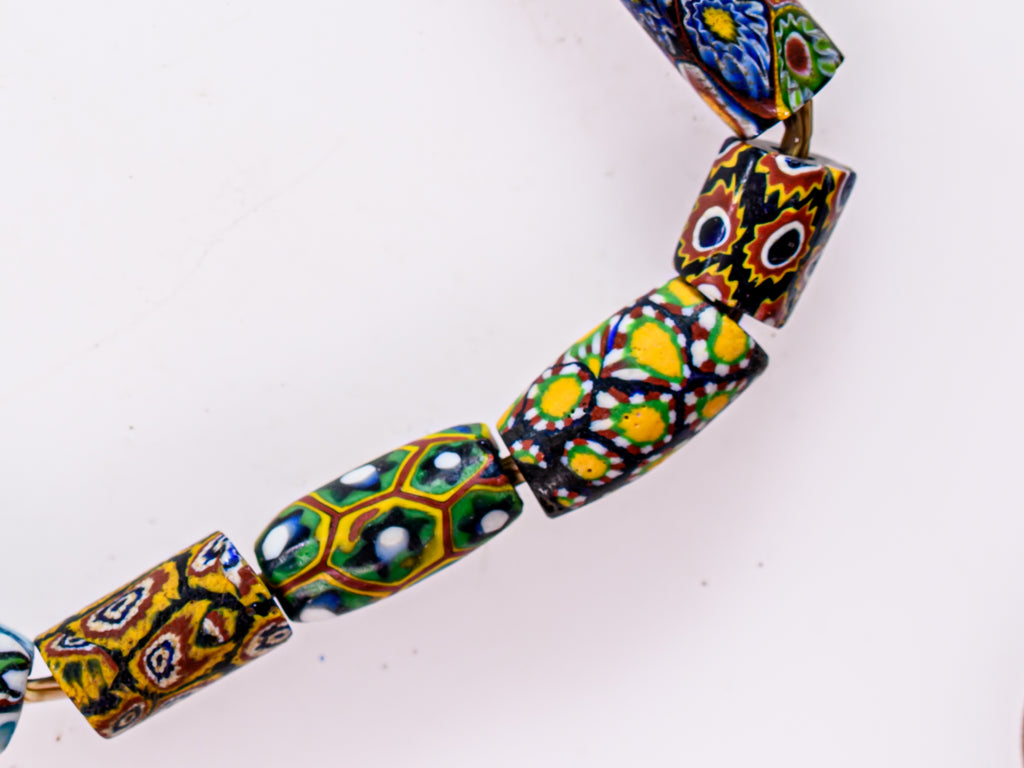 VAM500,African trade millefiori, African Trade Venetian, Antic Millefiori Bead, Antique Trade Beads, Collectible Bead, Collectible Beads, Elbow Bead, Elbow Venetian, venetian millefiori, venetian millefiori beads