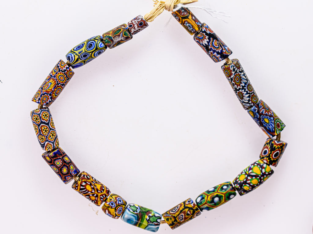 VAM500,African trade millefiori, African Trade Venetian, Antic Millefiori Bead, Antique Trade Beads, Collectible Bead, Collectible Beads, Elbow Bead, Elbow Venetian, venetian millefiori, venetian millefiori beads