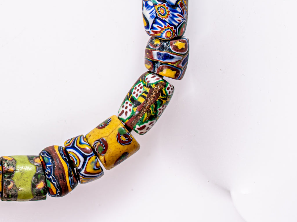 VAM500,African trade millefiori, African Trade Venetian, Antic Millefiori Bead, Antique Trade Beads, Collectible Bead, Collectible Beads, Elbow Bead, Elbow Venetian, venetian millefiori, venetian millefiori beads