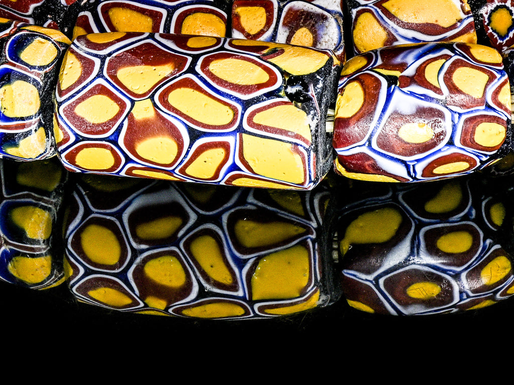 VAM500,African trade millefiori, African Trade Venetian, Antic Millefiori Bead, Antique Trade Beads, Collectible Bead, Collectible Beads, Elbow Bead, Elbow Venetian, venetian millefiori, venetian millefiori beads