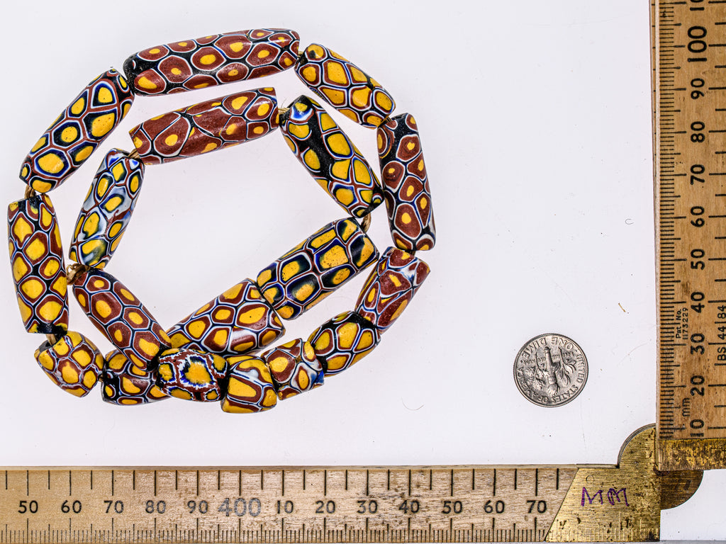 VAM500,African trade millefiori, African Trade Venetian, Antic Millefiori Bead, Antique Trade Beads, Collectible Bead, Collectible Beads, Elbow Bead, Elbow Venetian, venetian millefiori, venetian millefiori beads