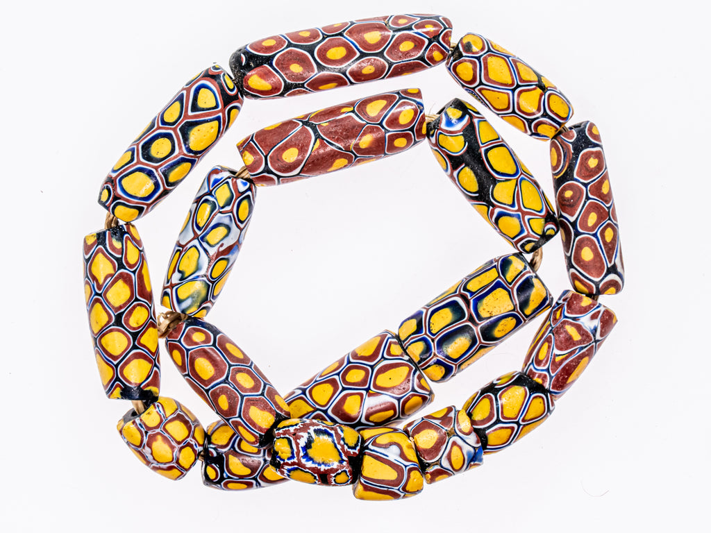 VAM500,African trade millefiori, African Trade Venetian, Antic Millefiori Bead, Antique Trade Beads, Collectible Bead, Collectible Beads, Elbow Bead, Elbow Venetian, venetian millefiori, venetian millefiori beads