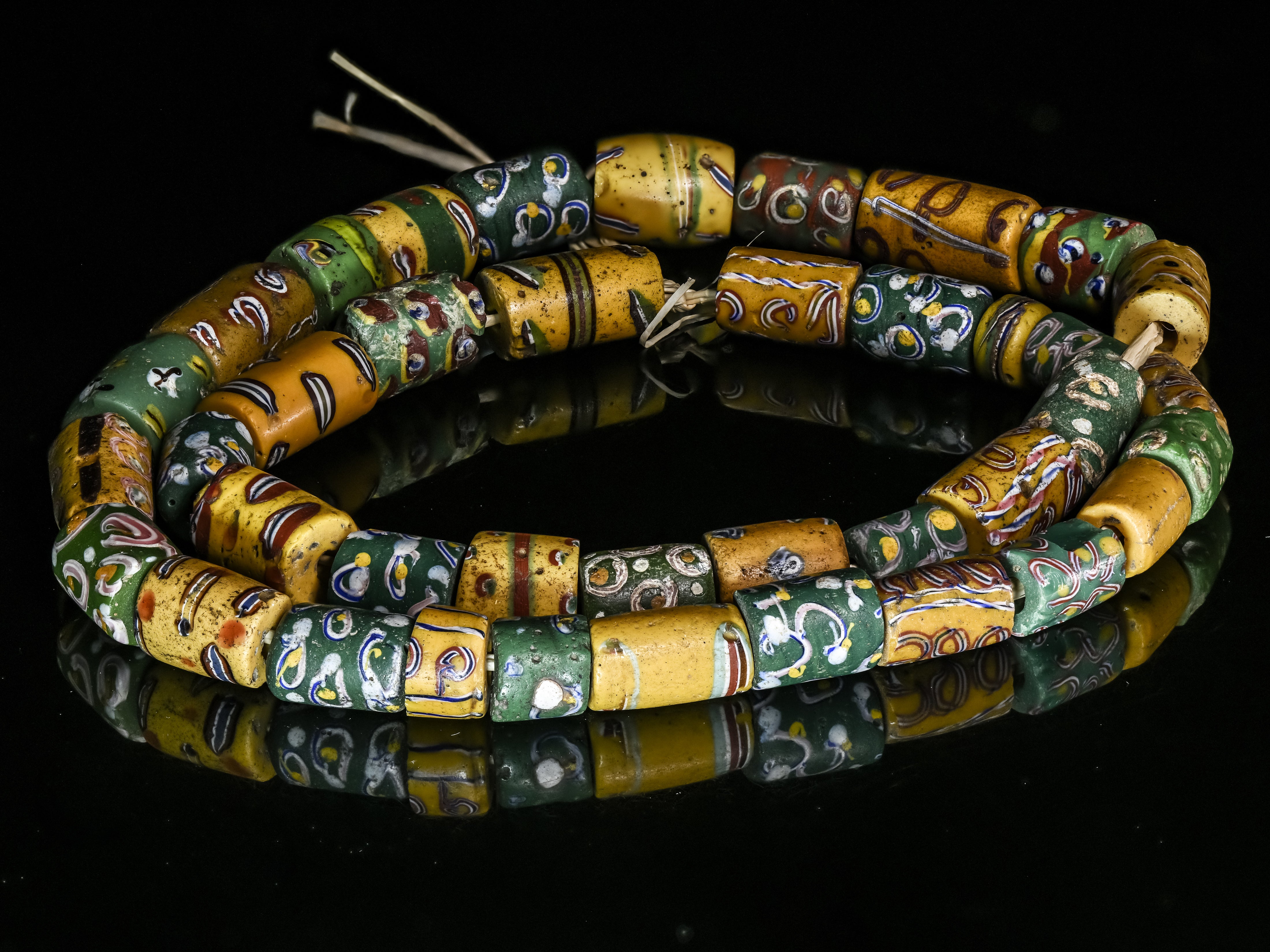 Strand of Colourful Yellow African Trade Beads from the 1920s – Ade's Alake  Gallery