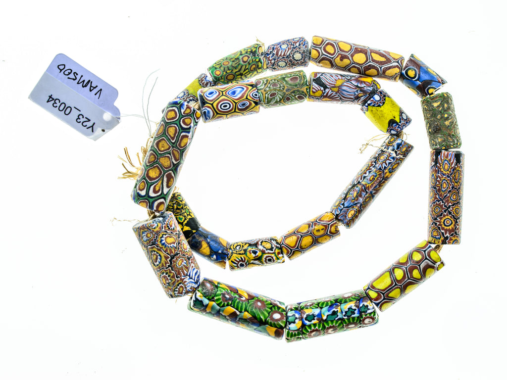 VAM500,African trade millefiori, African Trade Venetian, Antic Millefiori Bead, Antique Trade Beads, Collectible Bead, Collectible Beads, Elbow Bead, Elbow Venetian, venetian millefiori, venetian millefiori beads