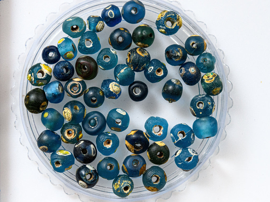 Ancient Islamic Period Blue Evil Eye Beads