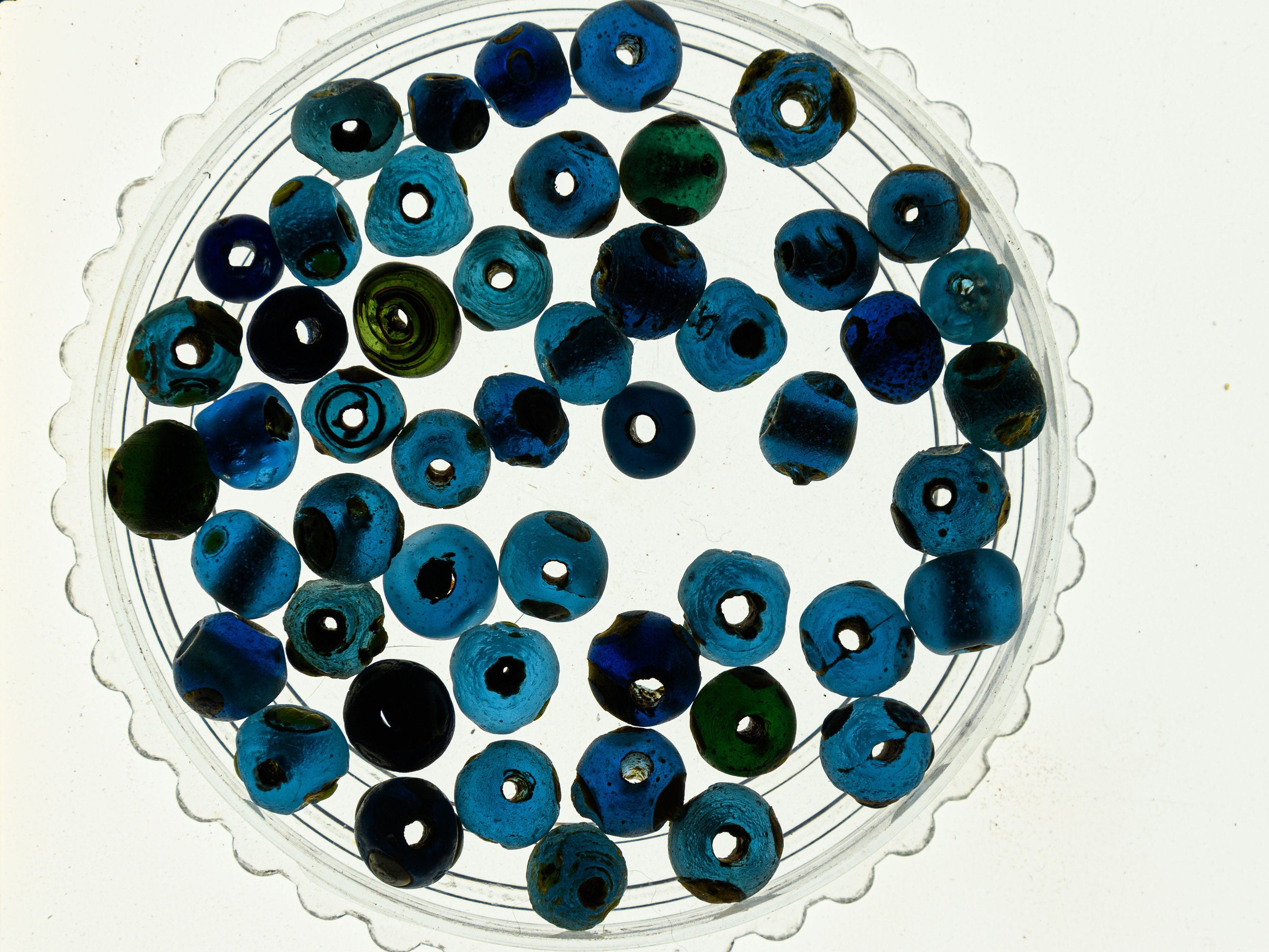 Ancient Excavated Islamic Translucent Blue Glass Evil Eye Beads – Venerable  Bead Company