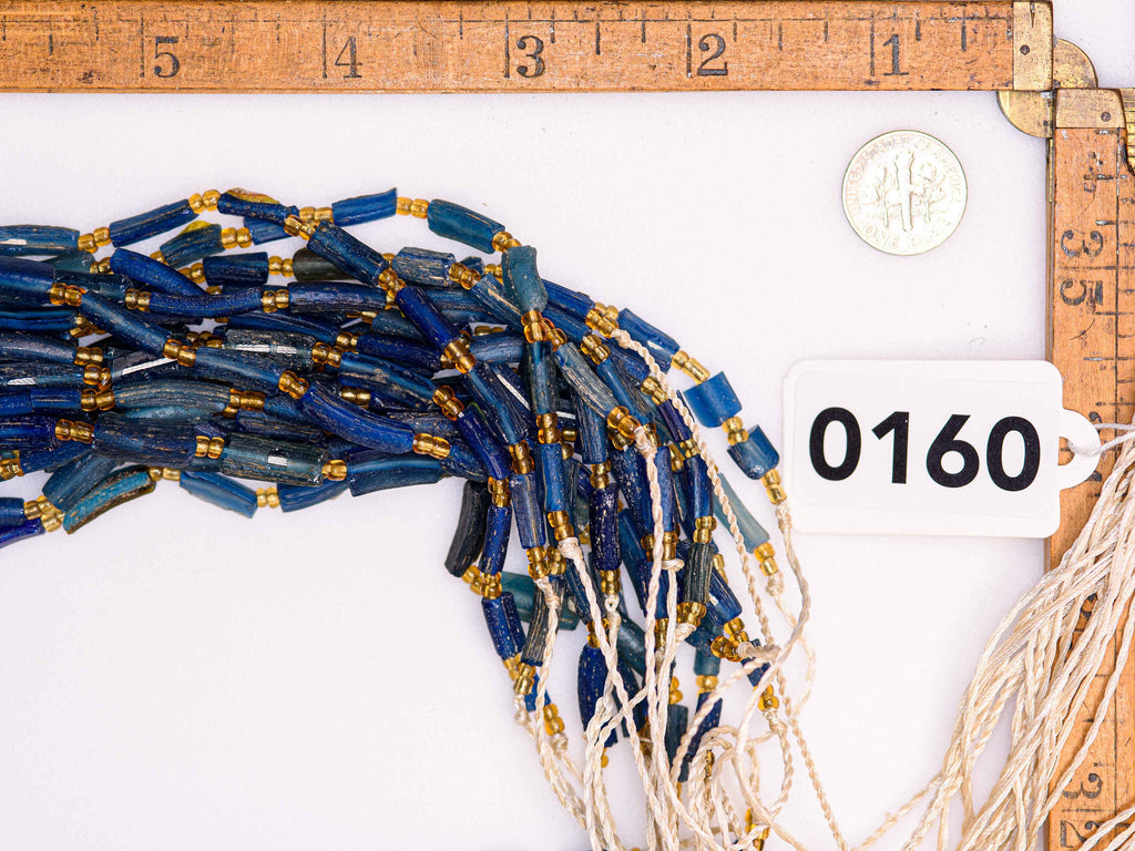 A Strand of Glass Blue Bangle Beads from Pakistan