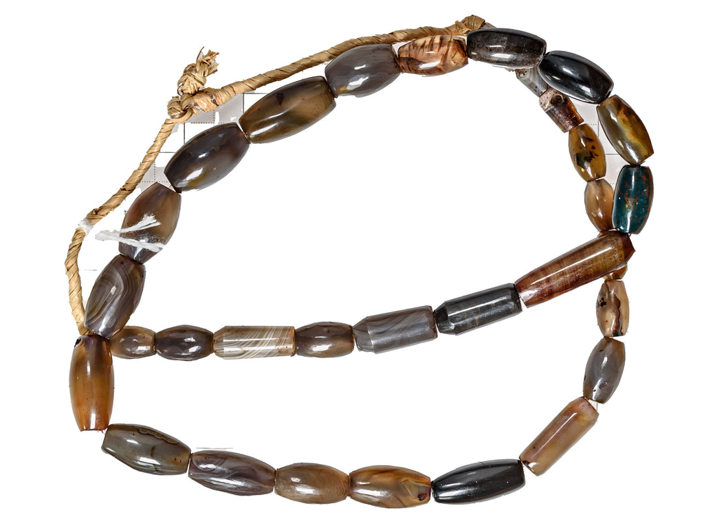 A Strand of Vintage African Trade Gray-Brown Agate  Beads S14