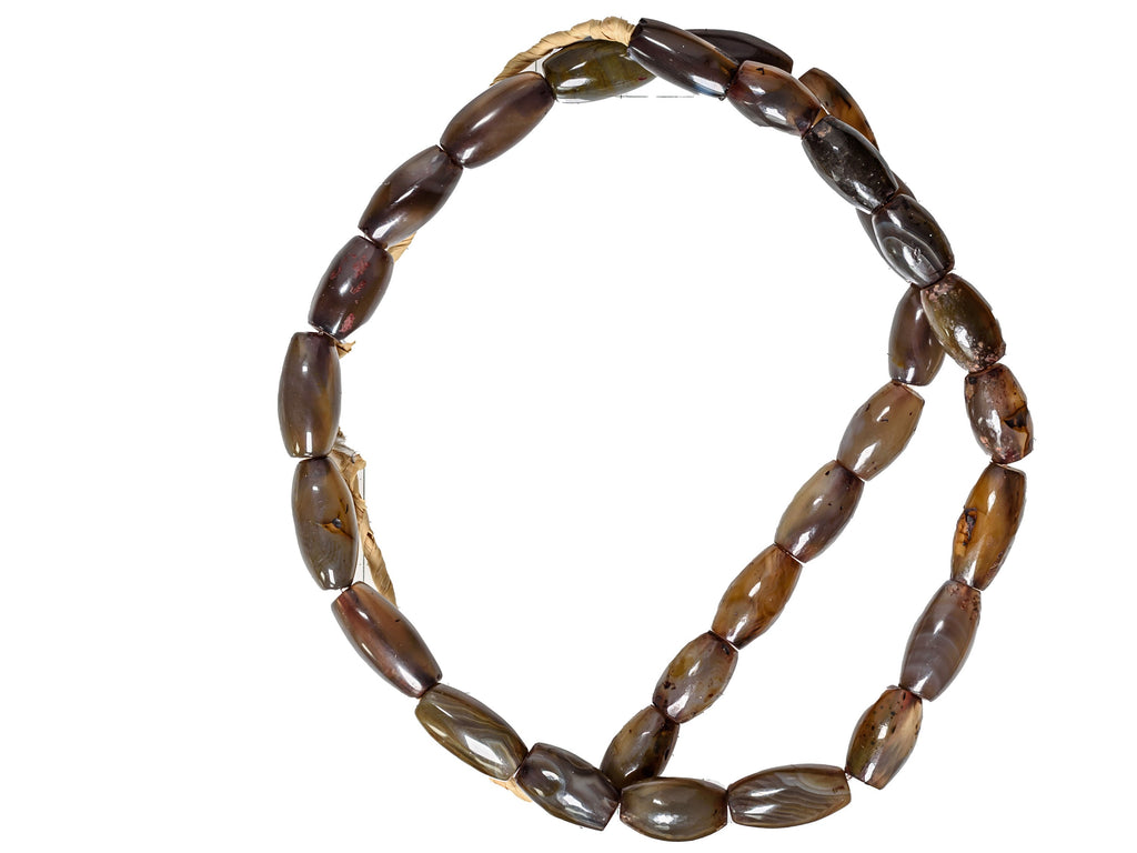 A Strand of Vintage African Trade Gray-Brown Agate  Beads    0131 S20