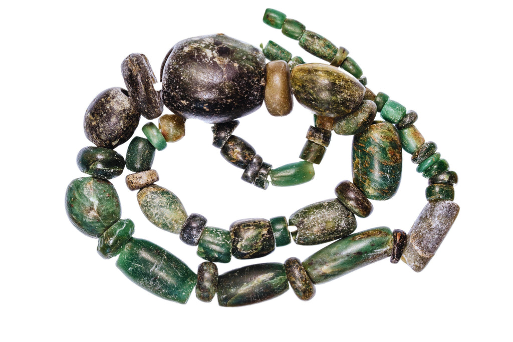 A Long Strand of Ancient and Antique Serpentine Beads (0355)