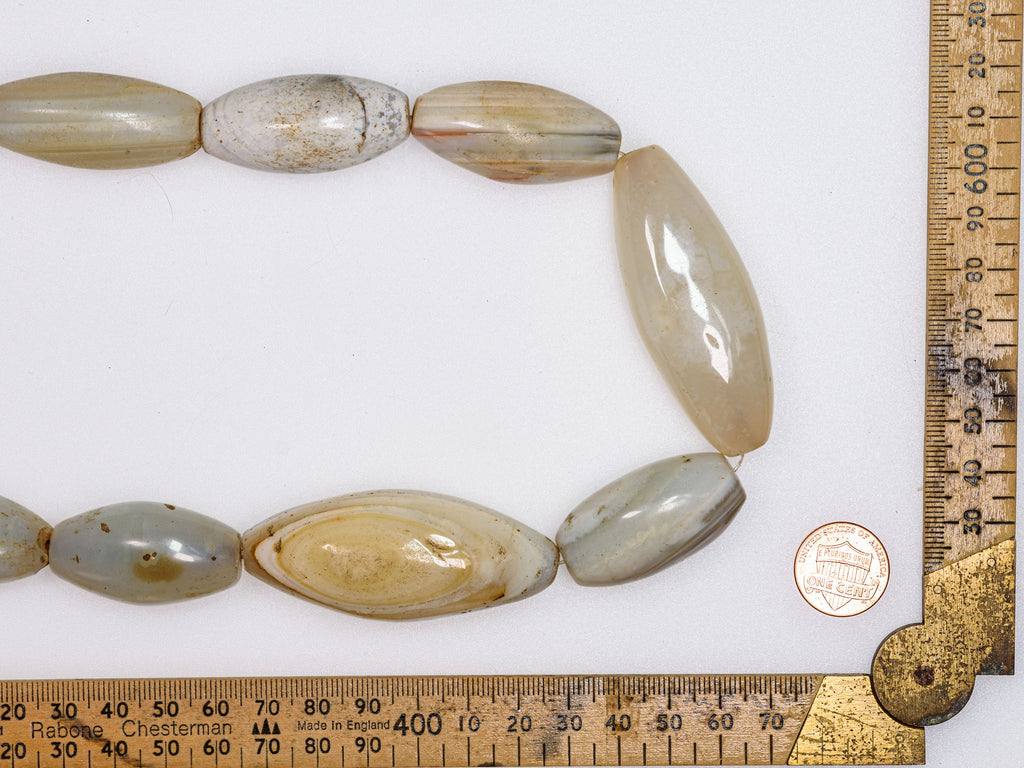 Old White Agate Strand from African Trade