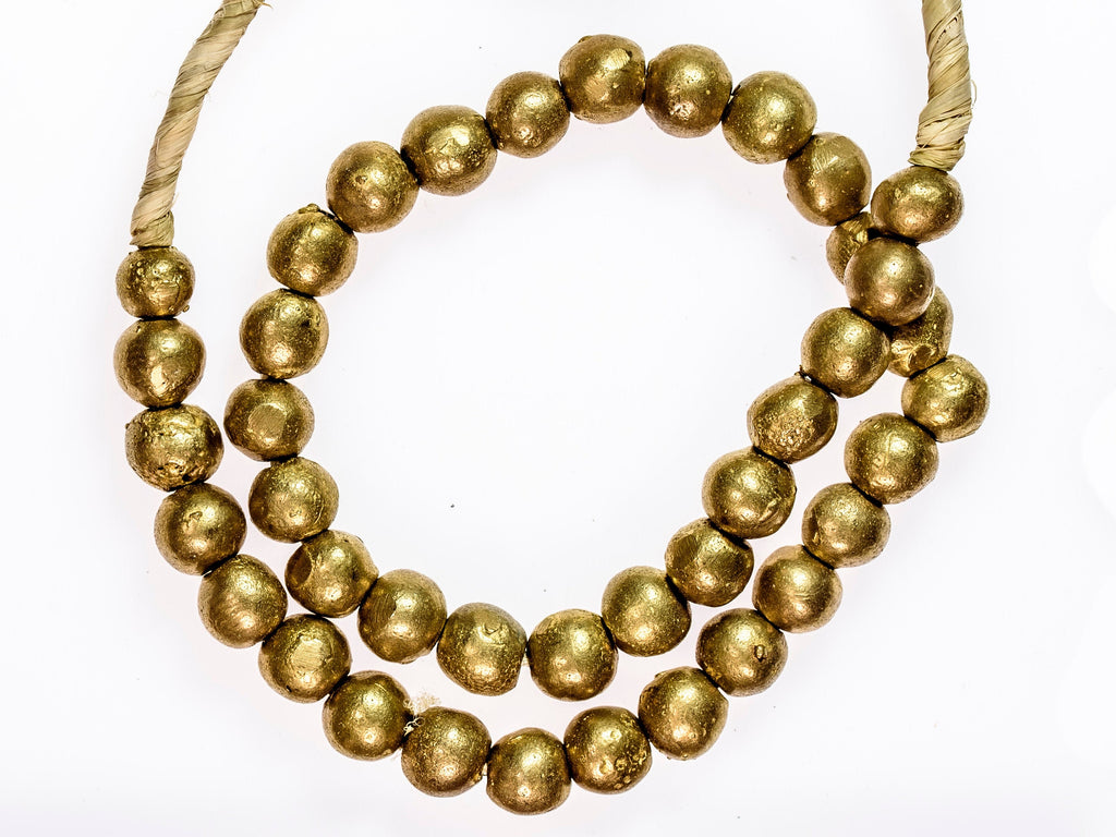 X-Large Handmade Globe Brass Beads from Niger (00711)