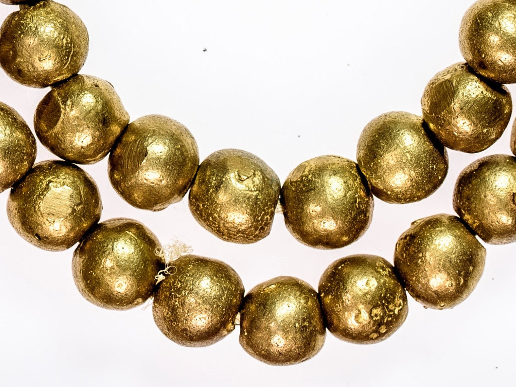 X-Large Handmade Globe Brass Beads from Niger (00711)