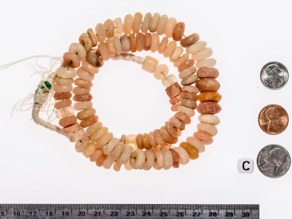 Ancient excavated mixed strand of agate, quartz and crystal 304A-C