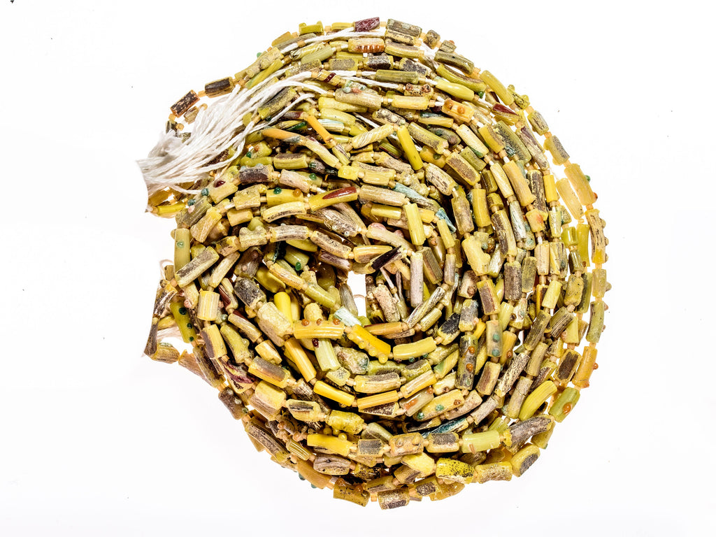 Glass Bangle Beads from Pakistan Yellow Tones X169