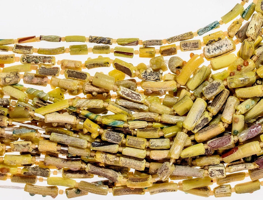 Glass Bangle Beads from Pakistan Yellow Tones X169