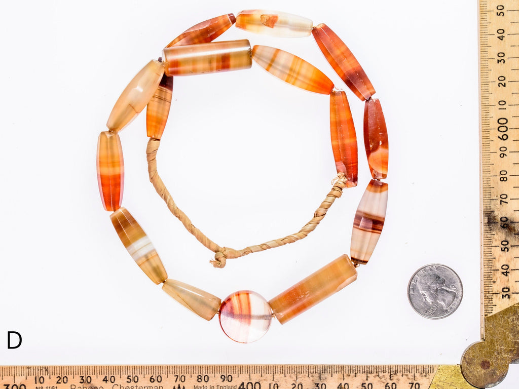 Vintage Idar Oberstein Carnelian Agate Faceted Bi-cone Beads IOB_001A-D