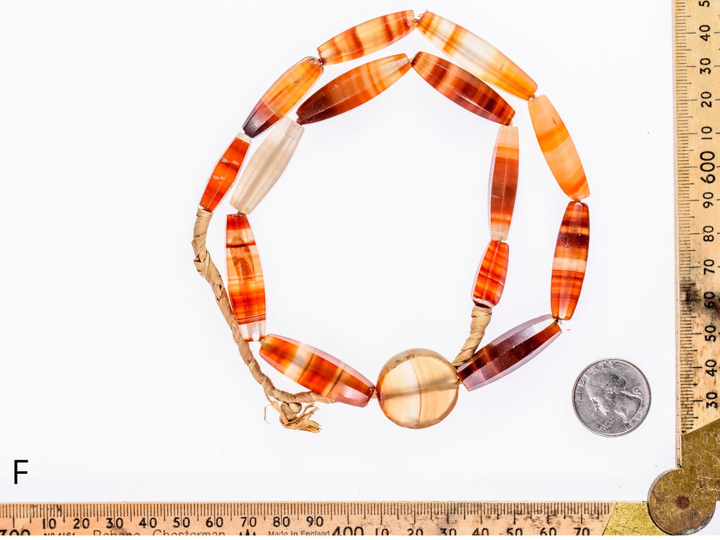 Vintage Idar Oberstein Carnelian Agate Faceted Bi-cone Beads IOB_001E-H