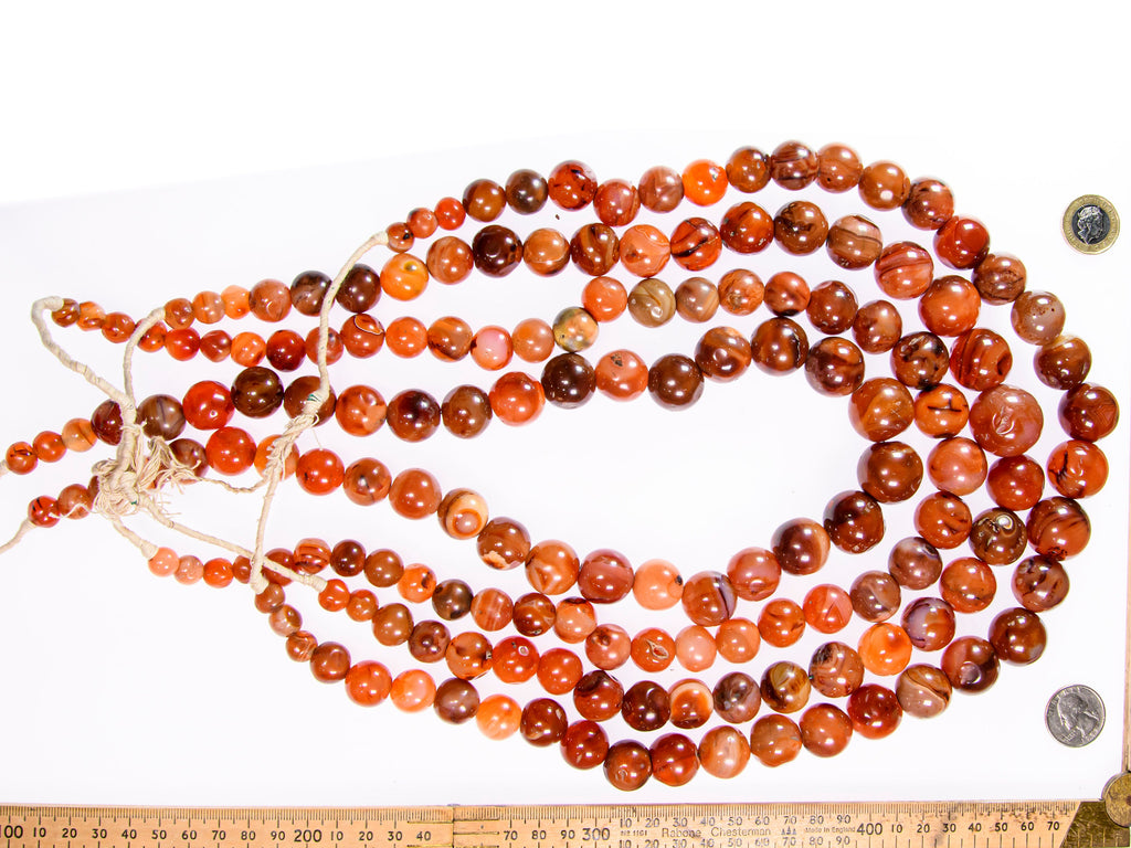 Large Round Antique Carnelian Beads from African Trade