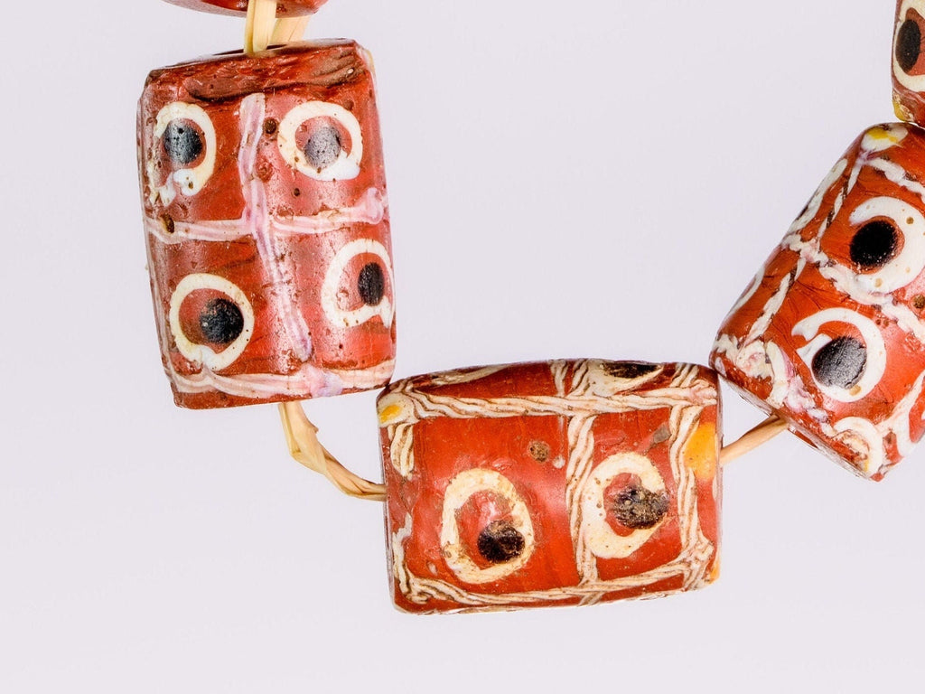 5 Venetian African Trade "Tic Tac Toe" Beads VB_00327