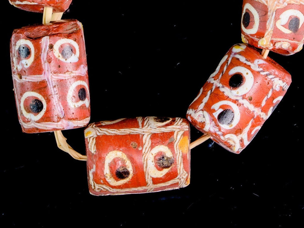 5 Venetian African Trade "Tic Tac Toe" Beads VB_00327