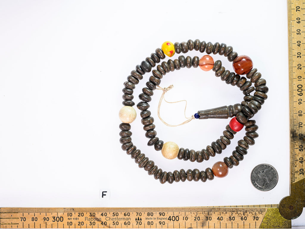 Vintage Ebony Tasbih Prayer Beads from Mauritania 0868E-H