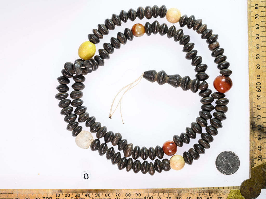 Vintage Ebony Tasbih Prayer Beads from Mauritania 0868M-P