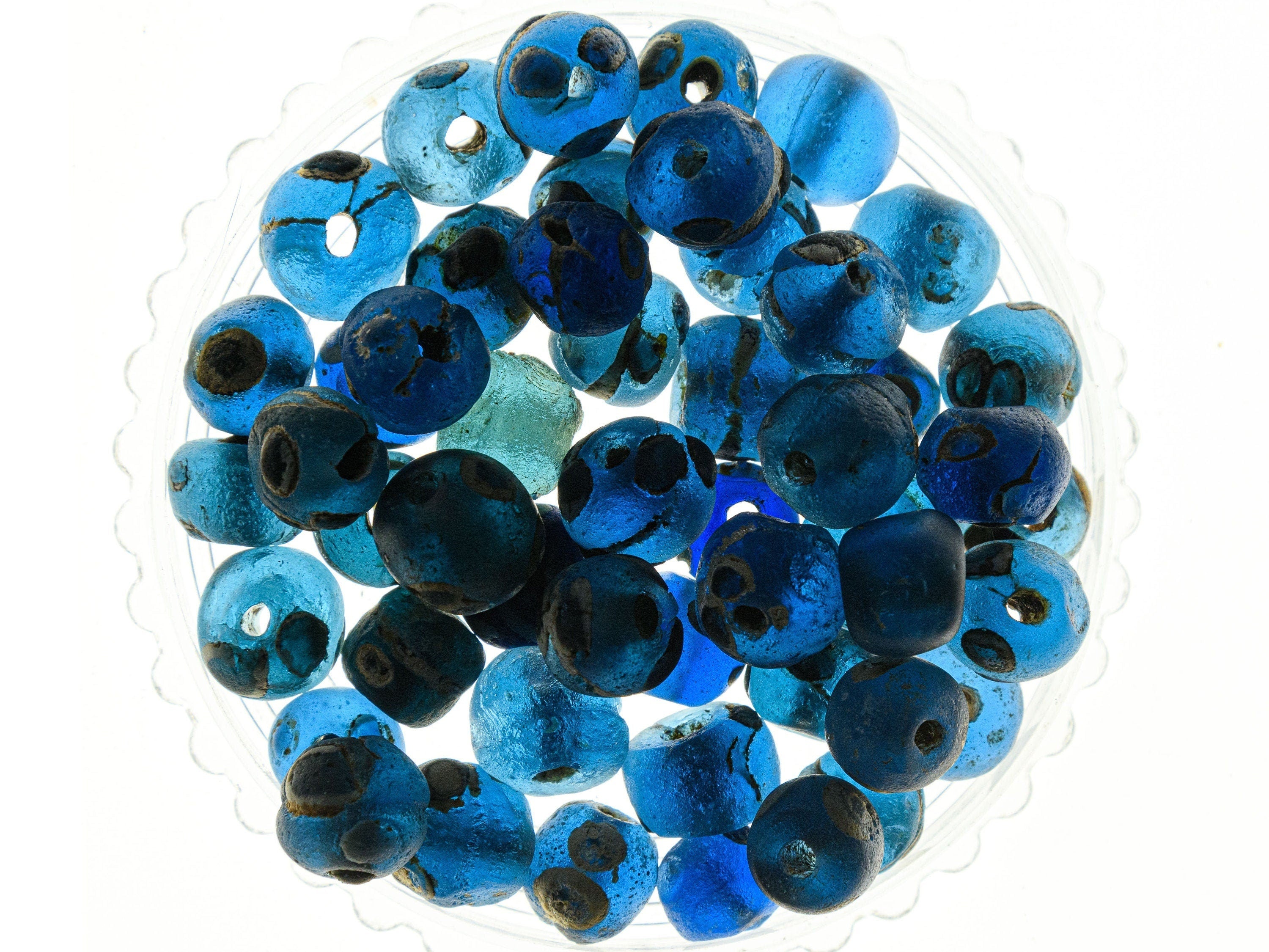 10pc blue evil eye beads, glass beads, lamp work beads, navy blue, large  round evil eye, necklace bracelet organic shaped evil eye beads