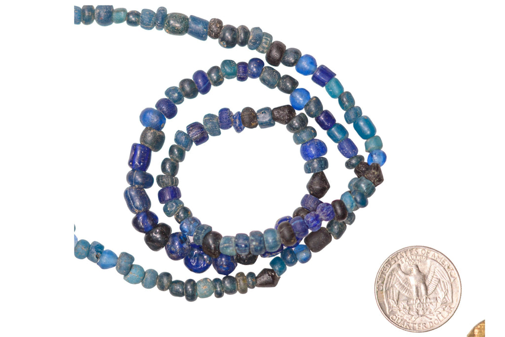 Large Excavated Indo-Pacific Trade Wind Beads in Dark Blue