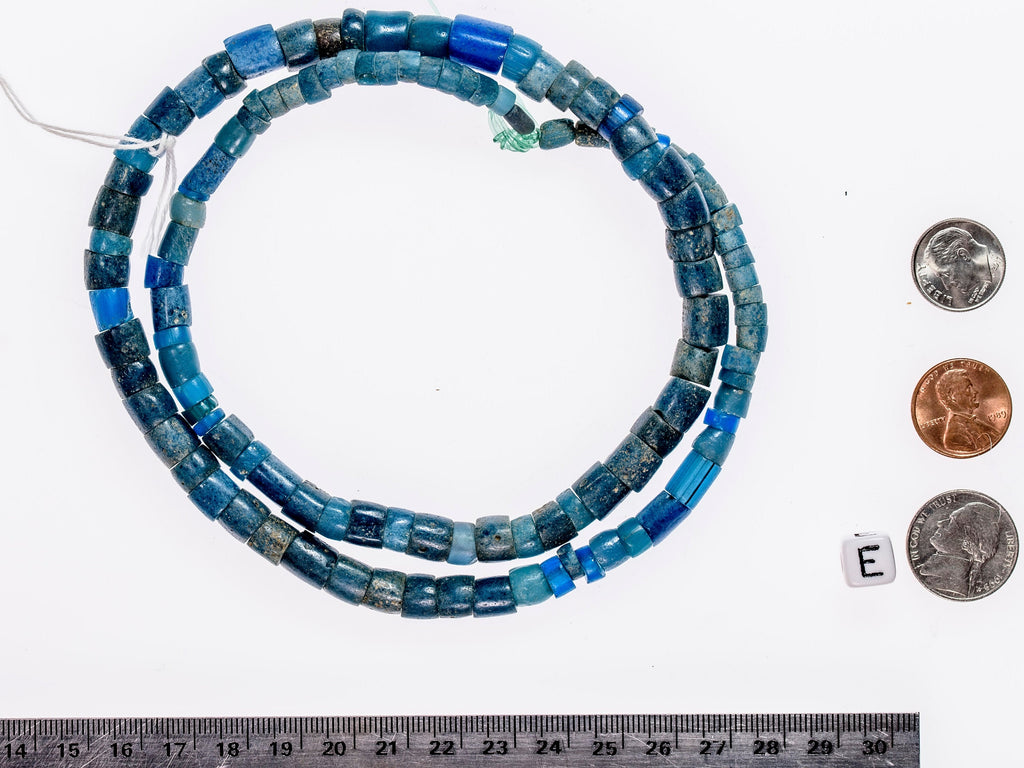 Teal Antique Glass Beads from Nigeria 0470
