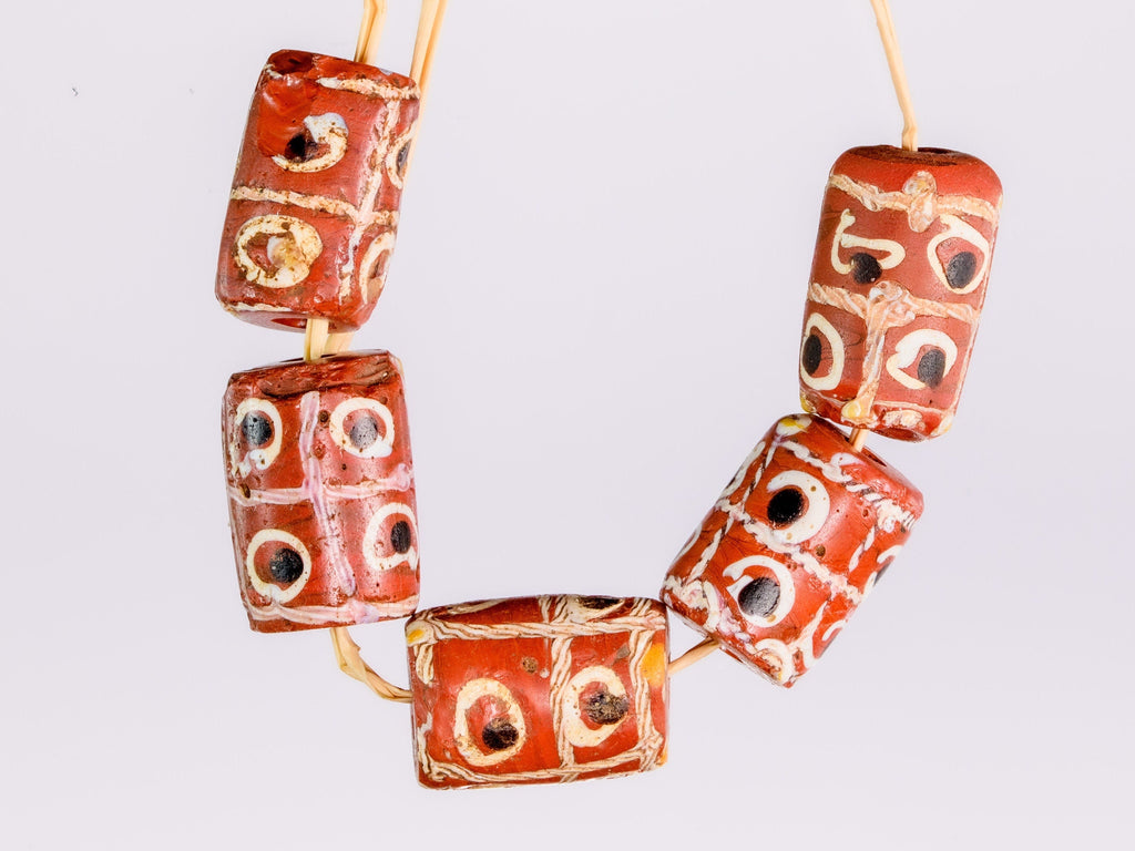 5 Venetian African Trade "Tic Tac Toe" Beads VB_00327